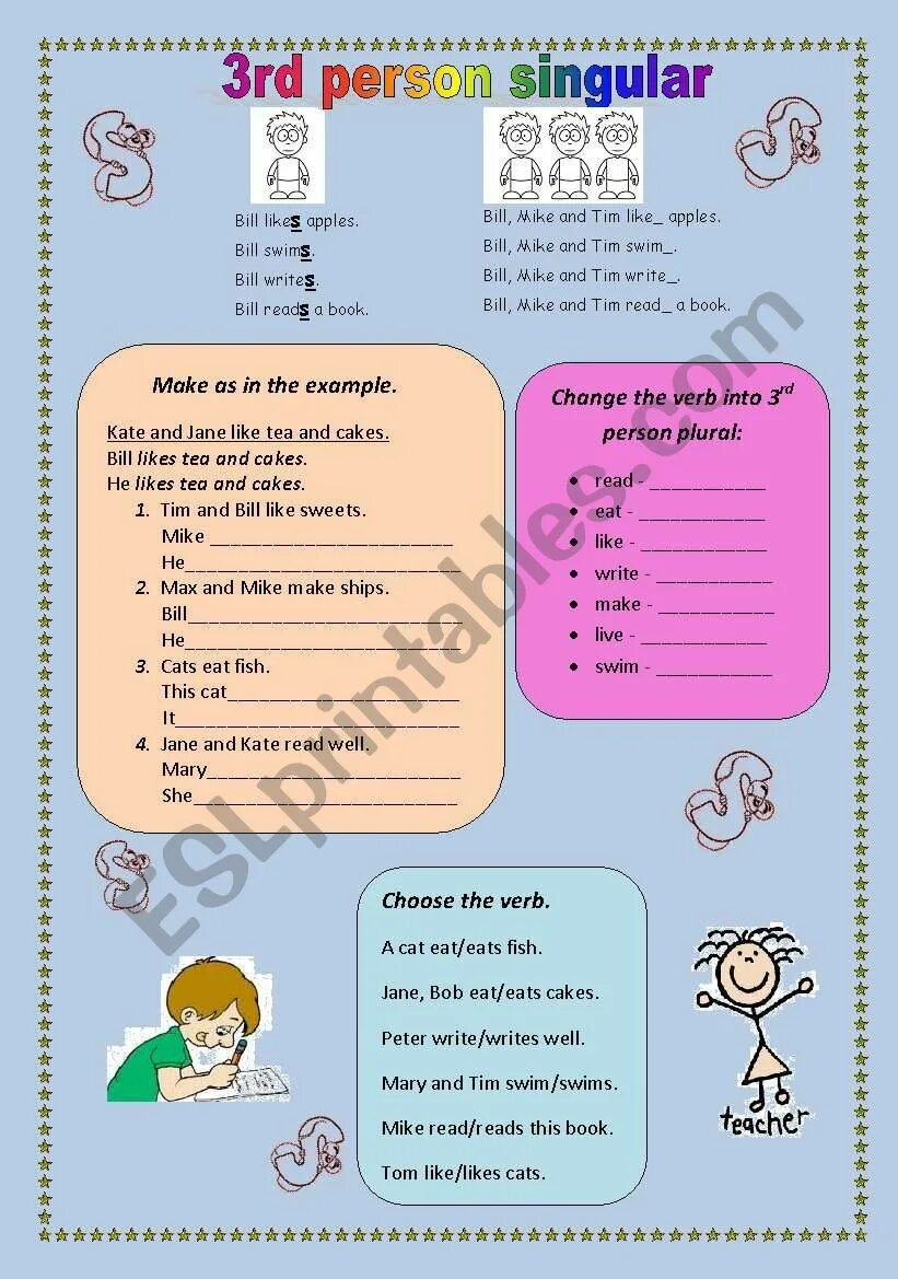 Writ the third person singular. 3rd person singular Worksheets. Third person singular. Present simple 3 person singular Worksheets. Present simple 3rd person singular.
