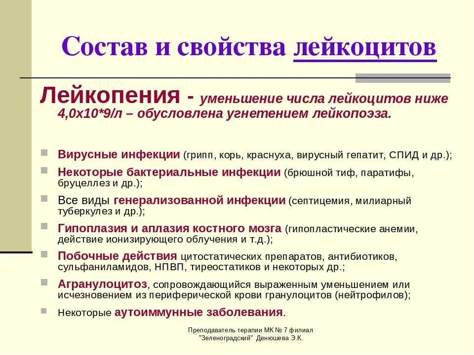 Пониженные лейкоциты причина у мужчин. Основные клинические проявления лейкопения. Причины уменьшения количества лейкоцитов. Лейкопения при вирусной инфекции. Причины лейкоцитопении.