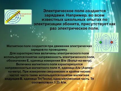 Какими электрическими зарядами создается электрическое поле