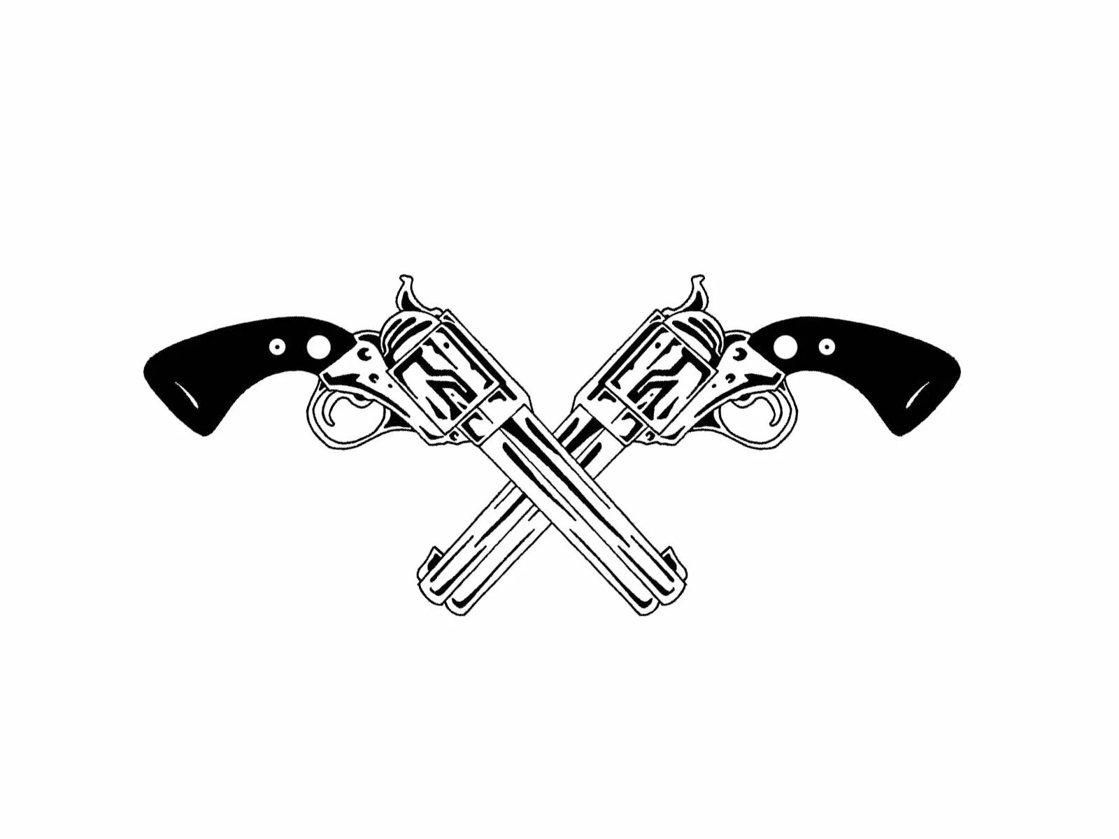 два перекрещенных пистолета. скрещенные револьверы. перекрещенные пистолеты.