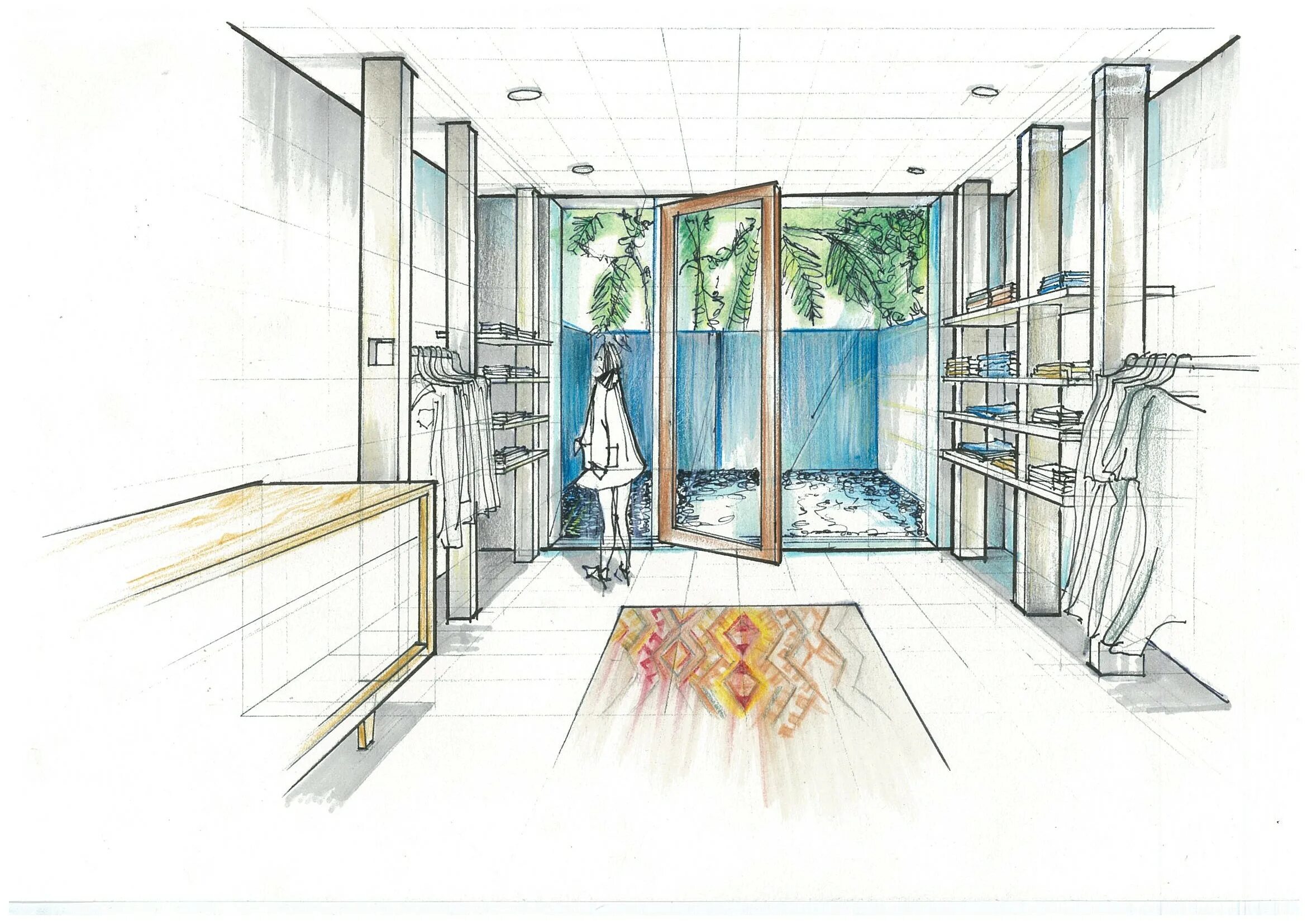 перспектива в дизайне. Perspective design. чертеж интерьера. эскиз интерьера кафе. архитектурная графика интерьер.