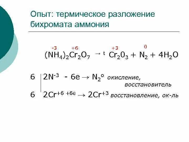 Термическое разложение nh4 2cr2o7. Nh4 2cr2o7 степень окисления. (Nh4)2cr2o7. (Nh4)2cr2o7 = n2 cr2o3 h20.