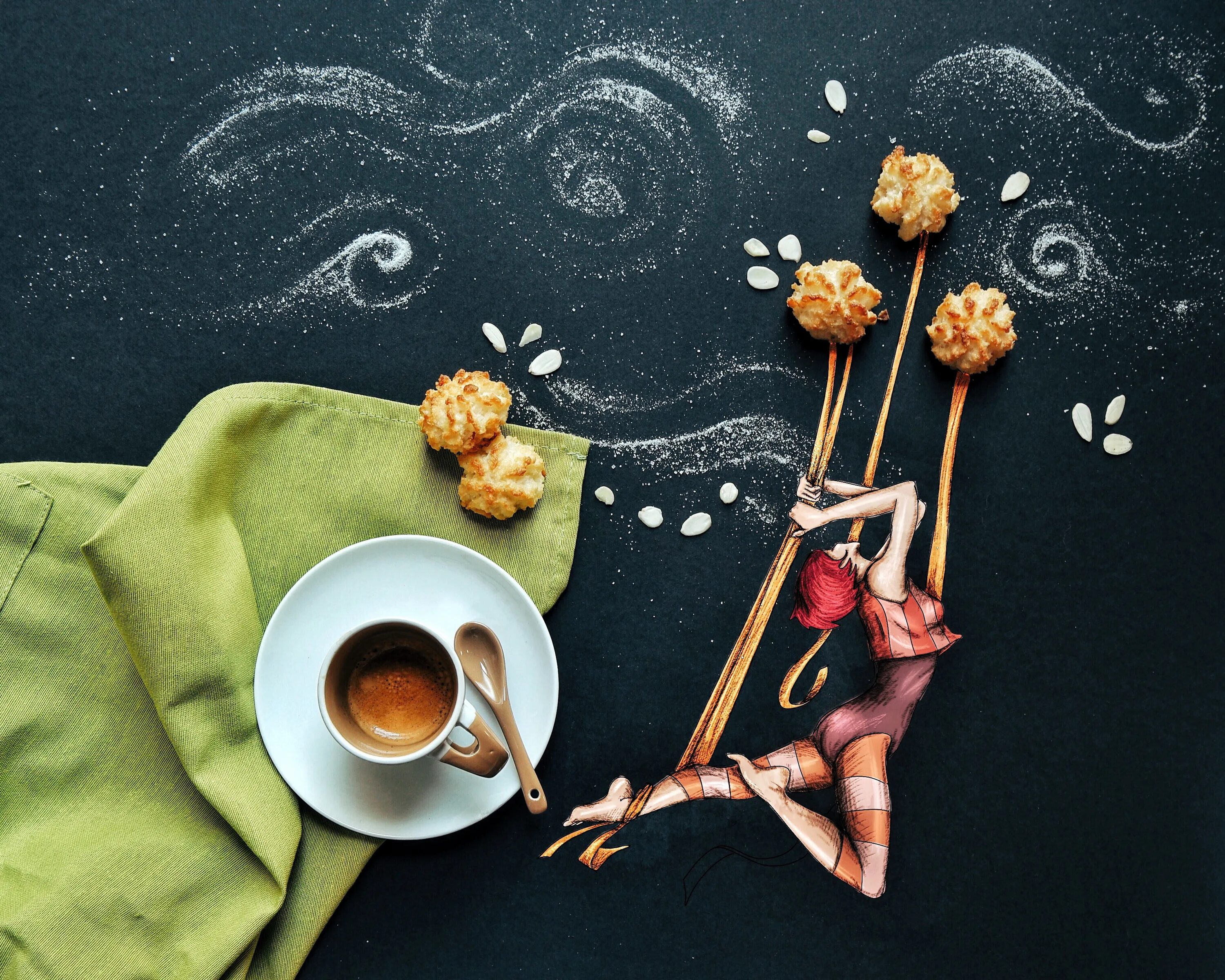 Доброе весеннее утро картинки креативные. Итальянская художница Cinzia Bolognesi. Художница-иллюстратор из Италии Синция Болонези. Утреннее настроение. Утро кофе настроение.