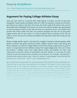 Persuasive Essay On Becoming A Professional Athlete.