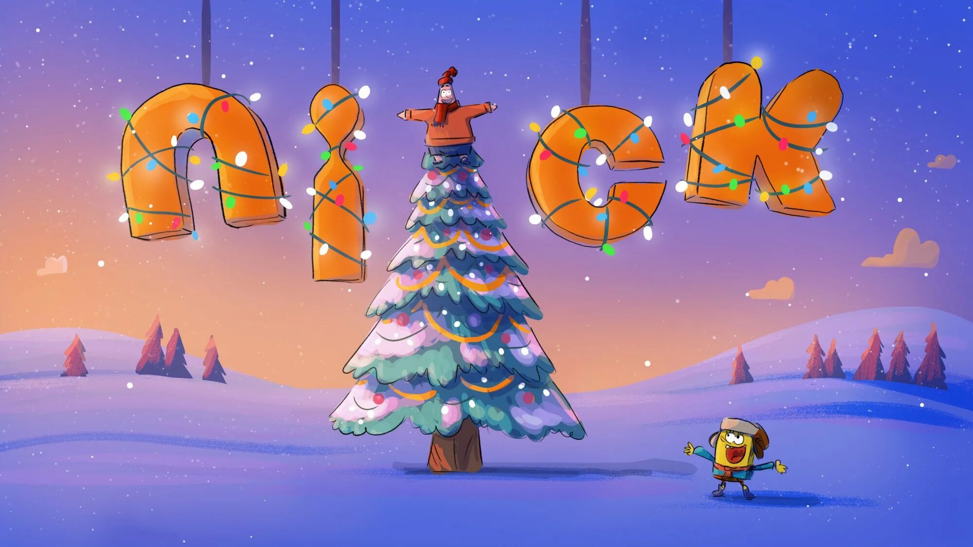 Скачай новогоднее обновление игры. Nickelodeon новый год. Nickelodeon Winter refresh.