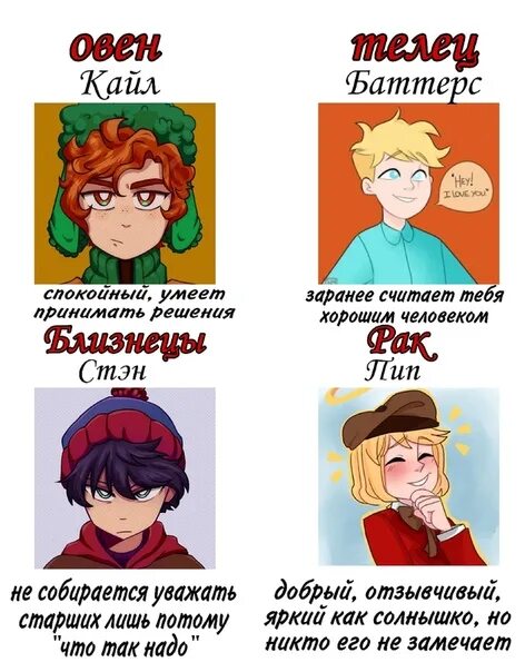 Южный парк знаки зодиака
