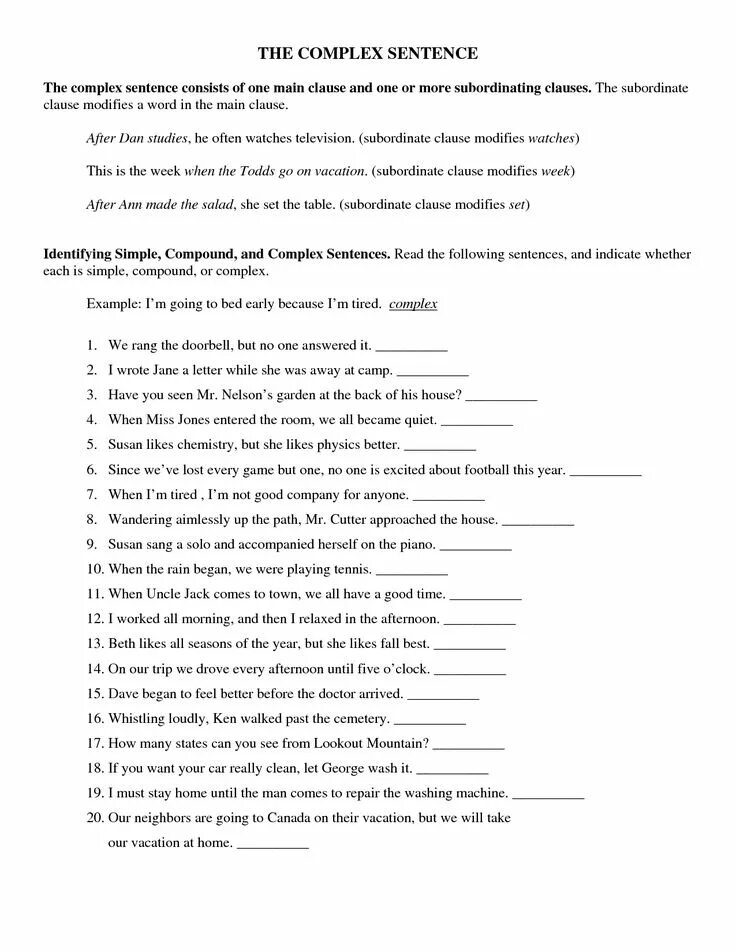 Simple and complex sentences. Simple and compound sentences. complex sentences worksheets. simple compound and complex sentences. complex compound sentences worksheet.