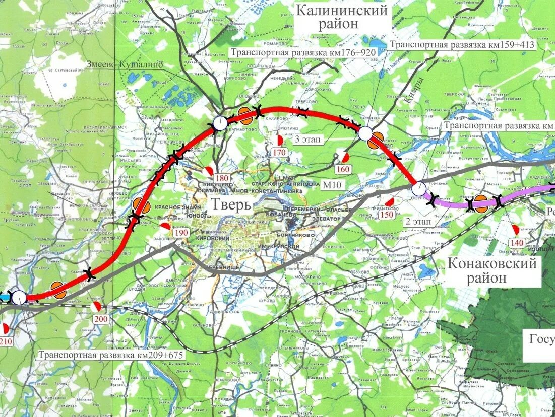 Новый путь карта. Трасса м11 Северный обход Твери схема. М11 Северный обход Твери схема. Северный обход Твери м11 подробная карта. Северный обход Твери трассы м11.