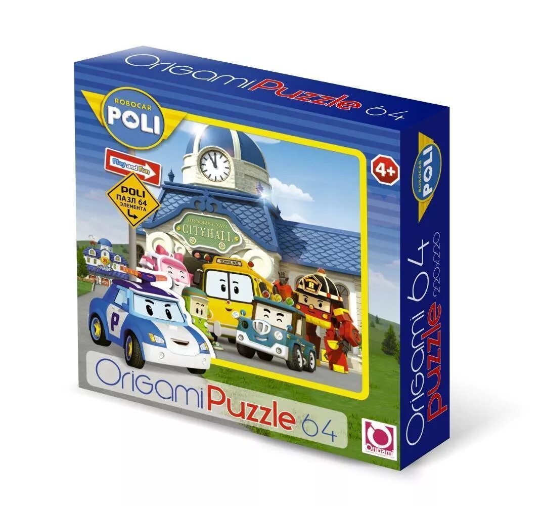 Пазлы Робокар Поли. Пазл 35 Maxi Robocar Poli 00266. 3д пазл Робокар Поли. Пазл Origami Robocar Poli (05895), 100 дет..