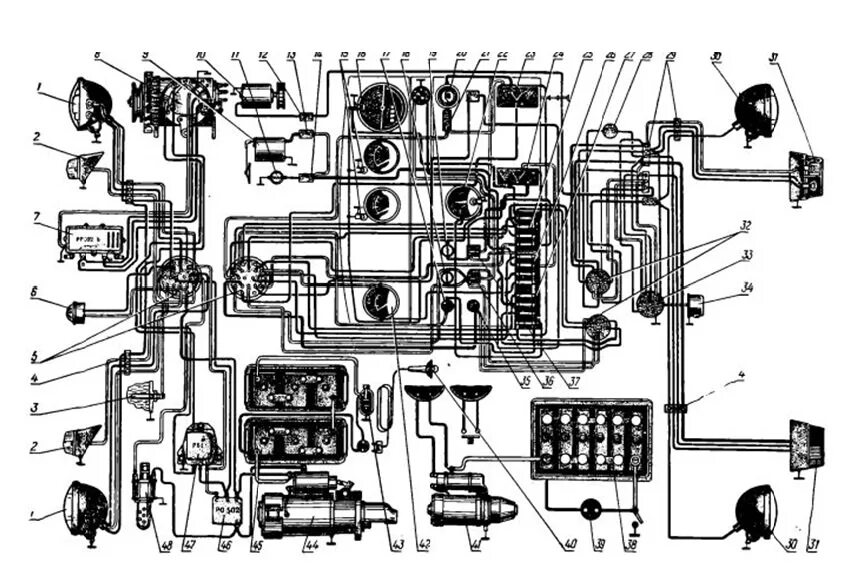 Проводка мтз большая кабина. Электрооборудование трактора МТЗ-80. Электрическая схема МТЗ 80. Схема электрооборудования МТЗ 80. Схема электрооборудования трактора МТЗ 80 цветная.