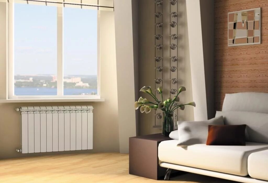 Батарея радиатор отопления в квартиру. Радиатор flat royalthermo в интерьере. акфа радиаторы. батареи в квартире. батарея в комнате.