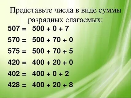 Как решать разрядные слагаемые