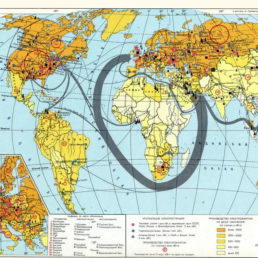 Карта мировой энергетики атлас