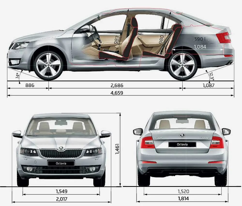 Объем шкода суперб. Габариты шкода а7. skoda octavia a7 габариты. ширина skoda octavia a7.