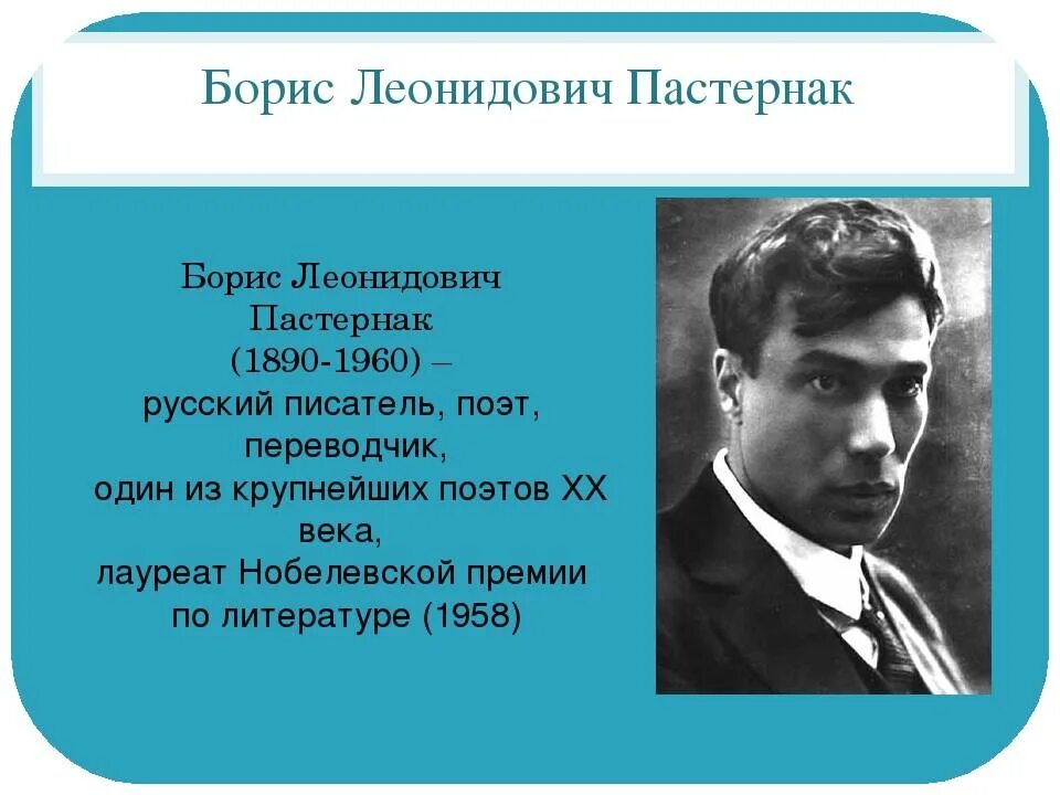 Сообщение о писателе пастернак. Б Пастернак портрет.