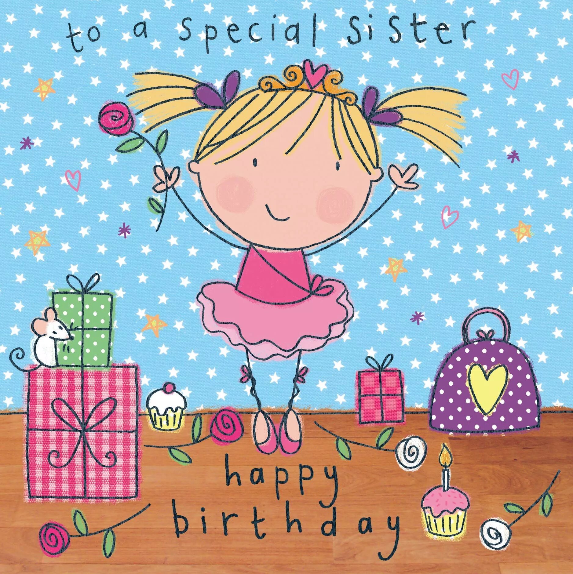 Sister s birthday. Happy Birthday сестра. Открытка Happy Birthday sister. С днём рождения систер картинки. Greeting Card Happy Birthday.