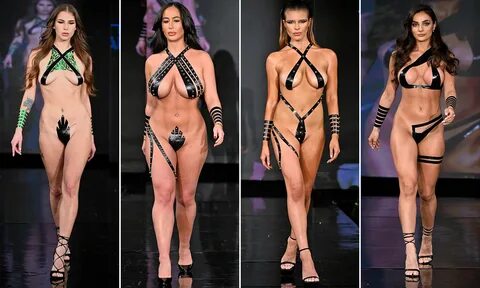 New York Fashion Week: Models strut down the catwalk wearing nothing but ti...