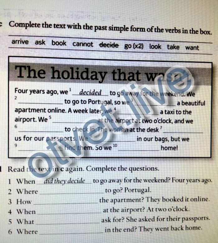 What did they decide to do. Decided перевод. holiday that wasn&#039;t.