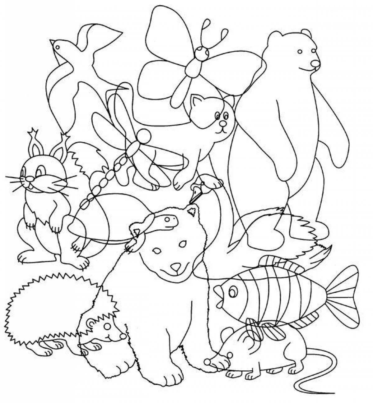 Раскраска окружающий мир 1 класс. Путаница задания для дошкольников. Раскраски с животными. Раскраски животные для детей. Сколько животных на картинке.