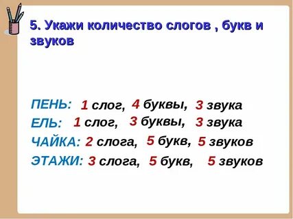 Слово заяц сколько слогов букв и звуков