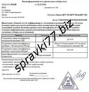 Квантифероновый тест сдать