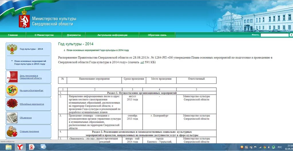 Распоряжение губернатора свердловской области