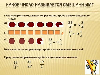 Неправильные дроби в смешанное число примеры