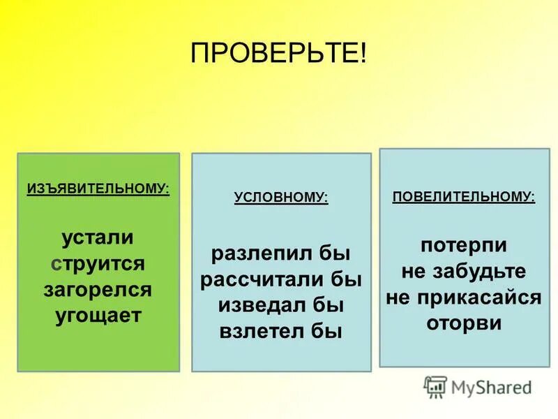 Наклонения глаголов упражнения 6