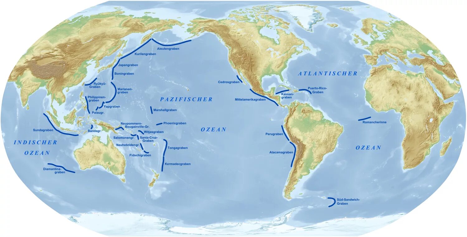 Самая глубокая впадина в евразии. Глубоководные желоба на карте. Океанический желоб. Карта желобов мирового океана.
