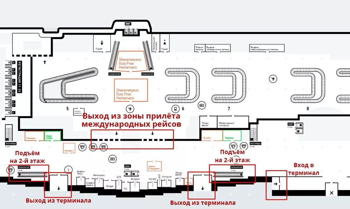 Зона прилета шереметьево терминал в