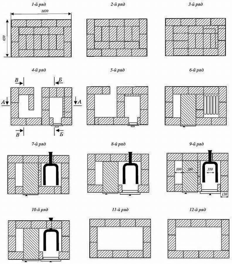 Схема кладки печей своими руками