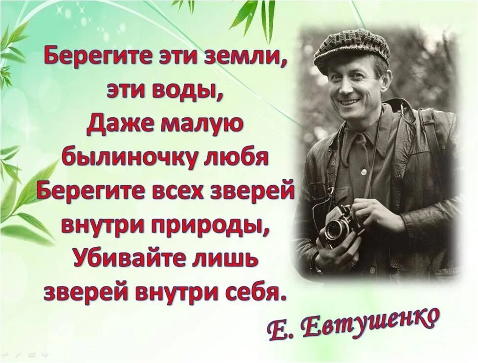 Беречь царский. Евтушенко берегите. Евтушенко берегите эти земли. Убивайте лишь зверей внутри себя. Стих Евтушенко берегите эти земли.