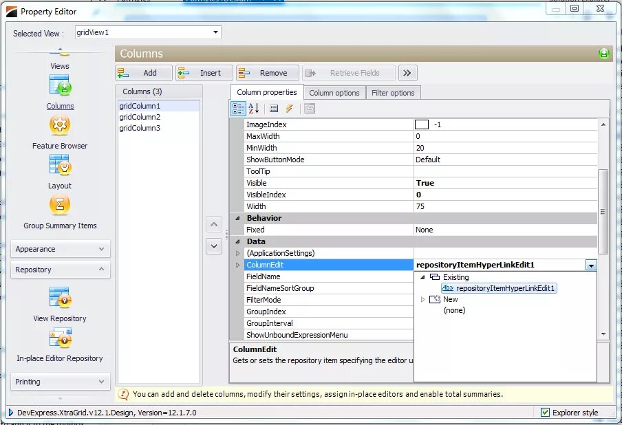 Devexpress column. Devexpress c#. devexpress значки. виды гридов devexpress. c# gridcontrol показать скрыть столбцы.