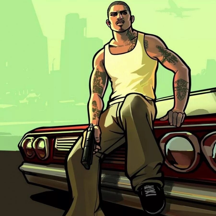 Grand Theft auto: San Andreas. Си Джей ГТА арт. Animation gta sa