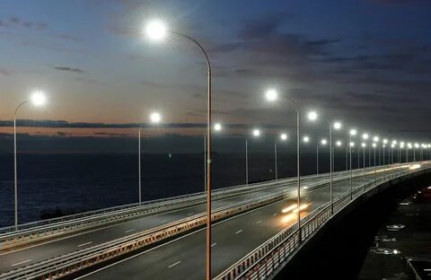 Установка освещения на дорогах