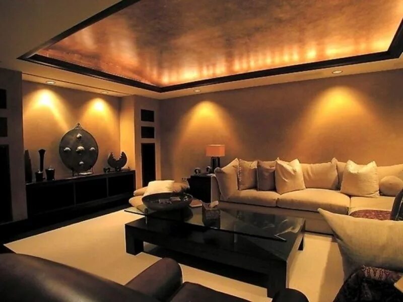Хороший свет в комнате. Дизайнерское освещение. Потолок с подсветкой. Подсветка в интерьере. Освещение в комнате.