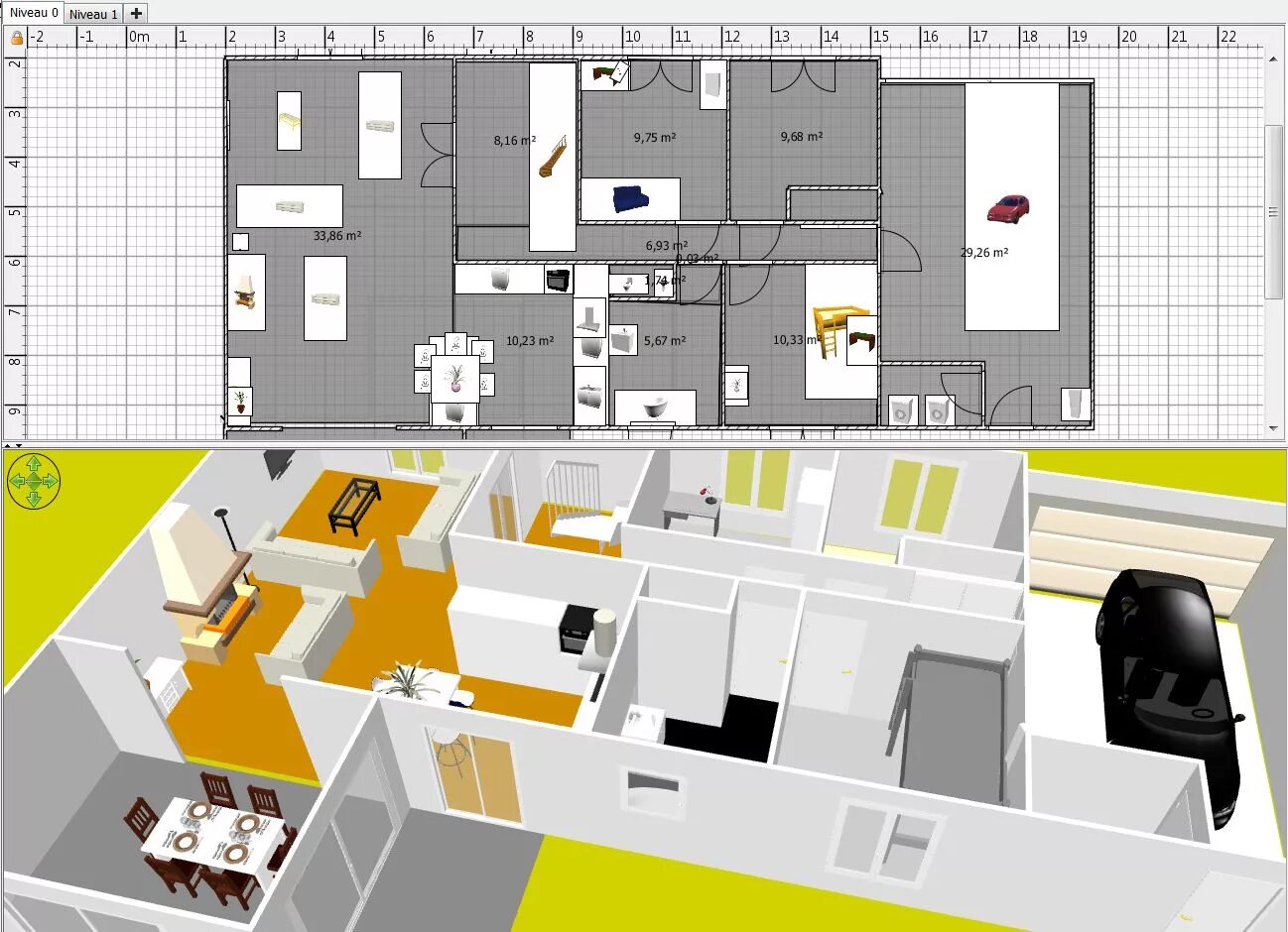 Le Plan interieur d'un Grand appartement.