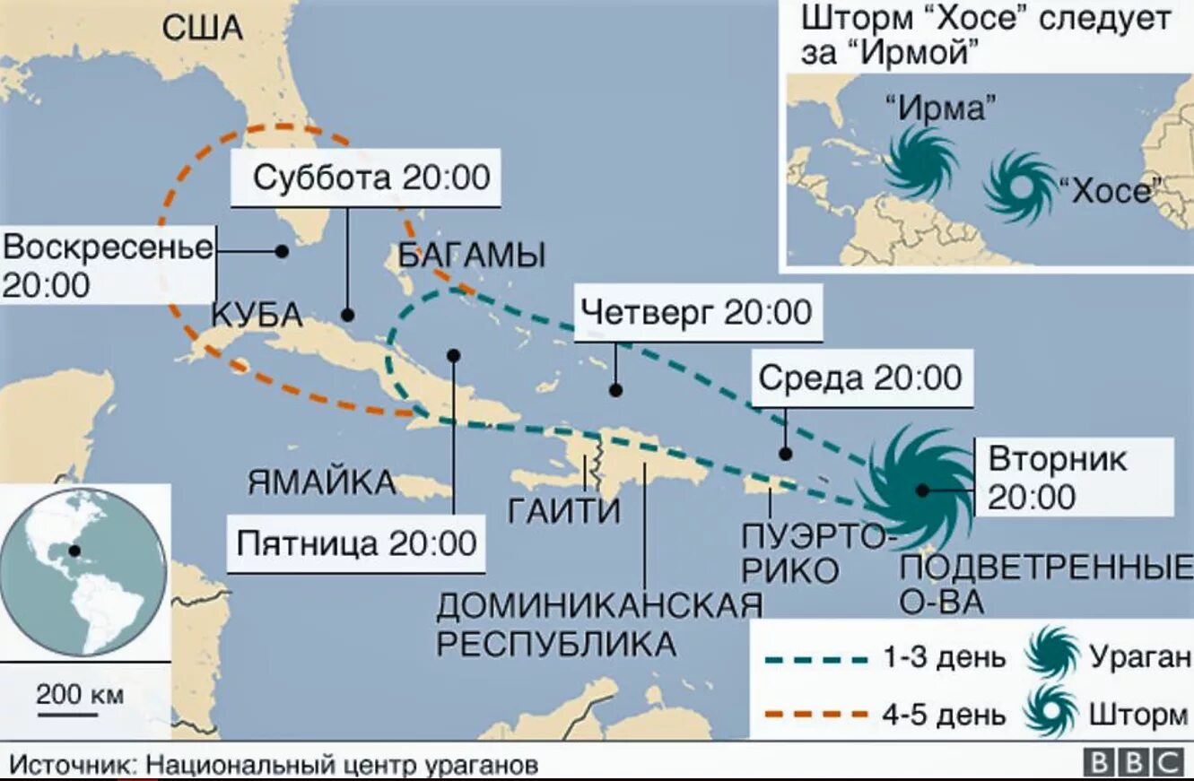 Карта тропических циклонов. Карта ураганов в США.