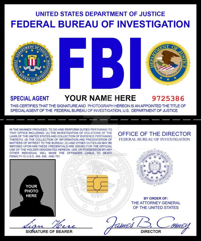 Фбр расшифровать. Документ полицейского сша fbi. фбр карточка агента.