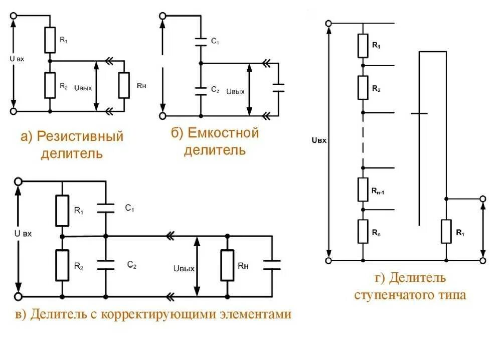 Расчет резистора для понижения напряжения. Делитель напряжения схема включения. принципиальная схема делителя напряжения. схема резистивного делителя напряжения. делитель напряжения схема.