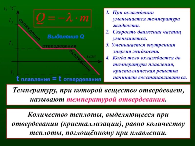 Как изменяются с уменьшением массового. При охлаждении уменьшается температура. Изменение внутренней энергии при плавлении и кристаллизации. Плавление и кристаллизация. Скорость охлаждения уменьшается.