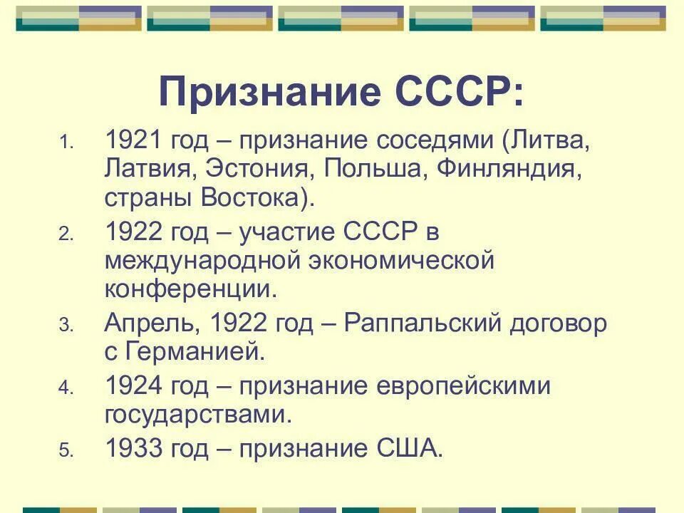 Международное признание россии