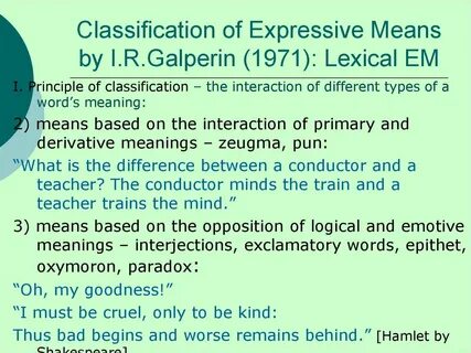 Means of expression