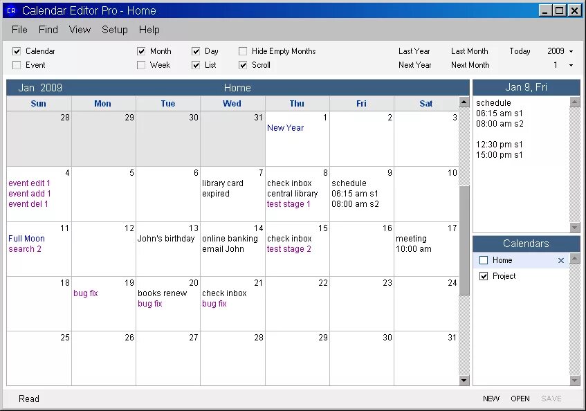 Calendar net. Calendar net