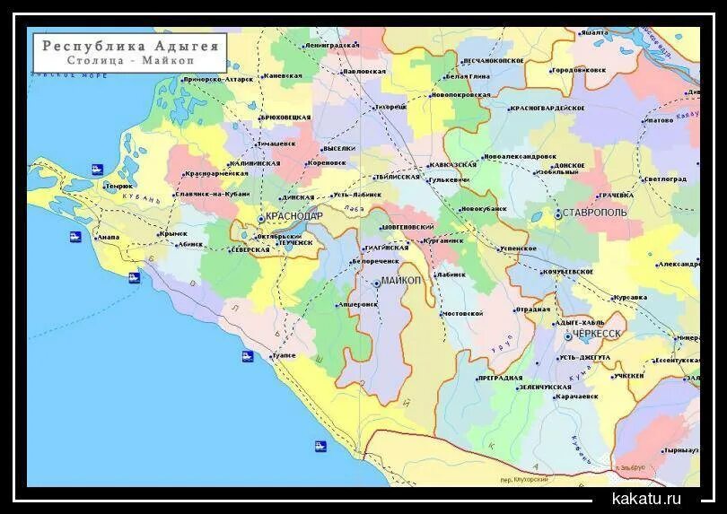 Карта Краснодарского края и Республики Адыгея. Майкоп на карте Краснодарского края. Границы Адыгеи на карте Краснодарского края. Майкоп Адыгея на карте России.