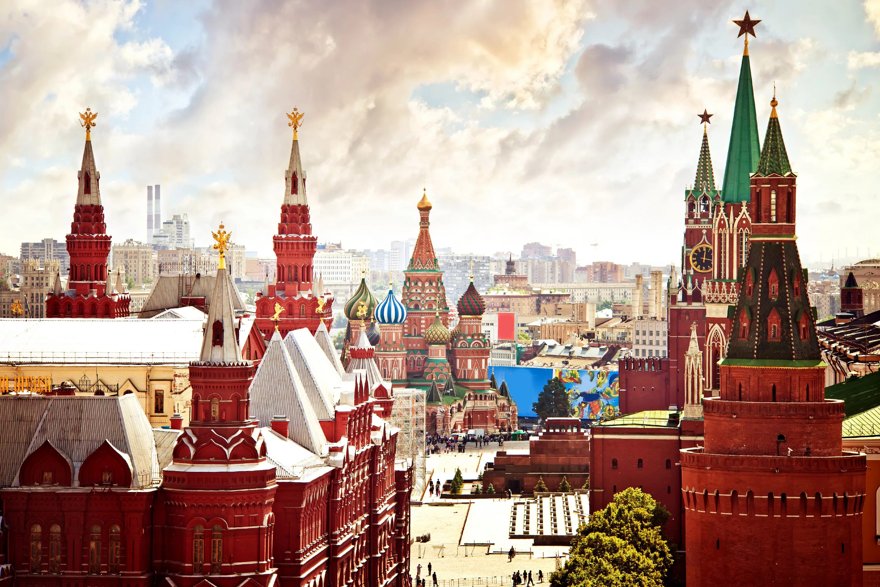 Обои собор Василия Блаженного, Красная площадь, собор, ориентир, шпиль - картинк