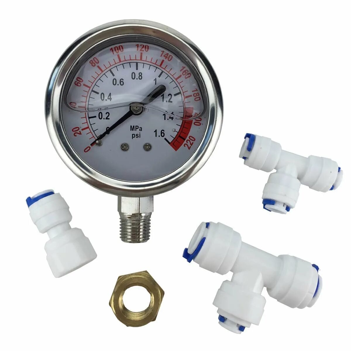 Давление в баке обратного осмоса. Pressure gauge 1.6 mpa. stainless steel pressure gauge: 0~1.6mpa. манометр воды для обратного осмоса. манометр 1/4 для осмоса.