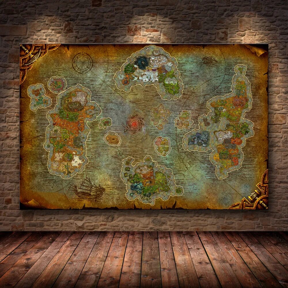 Poster world. Карта Азерота. Карта World of Warcraft. Карта Азерота картина. World of Warcraft Map poster.