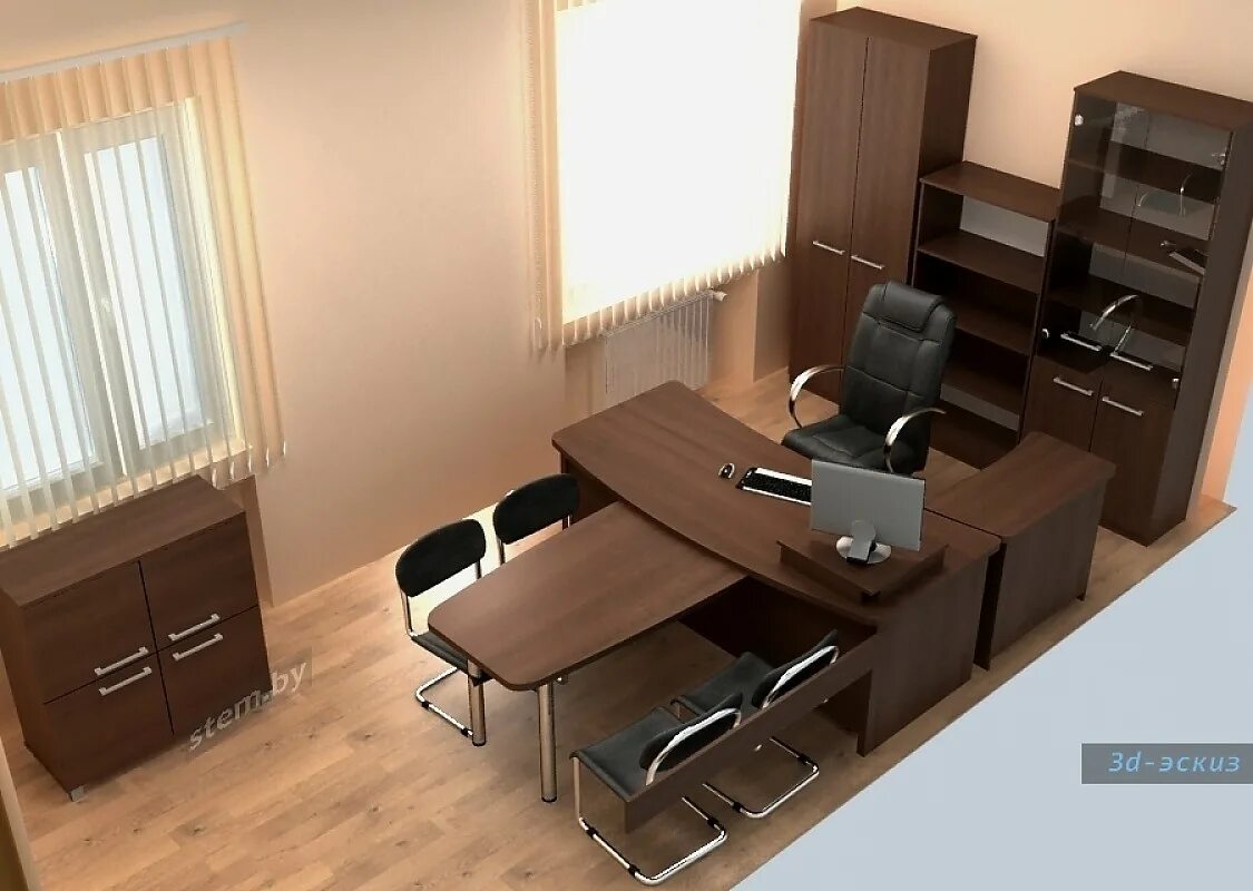 д каб 3. маленький кабинет на 1 человека. интерьер кабинета в 3д максе. кабинет 3д. кабинет заместителя директора.