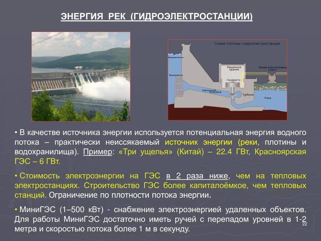 Гидравлические электростанции (ГЭС) презентация. Красноярская ГЭС источник энергии. Гидроэлектростанция схема. Источник электроэнергии ГЭС. Определение энергии воды